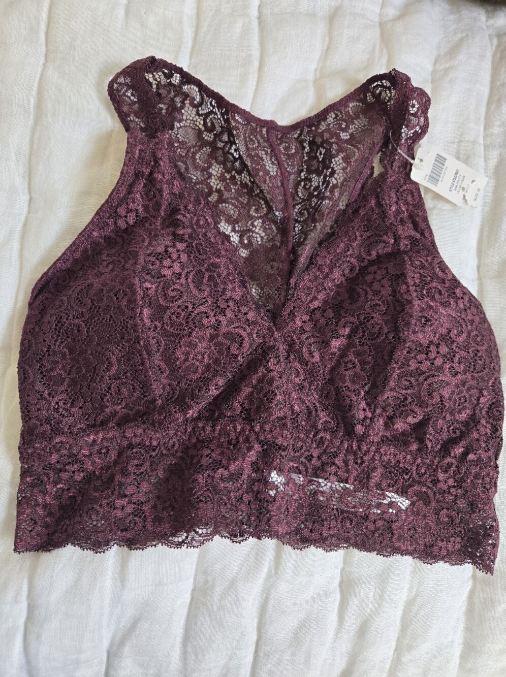 NWT Soma Lace Racerback Bralette in Plum Medium